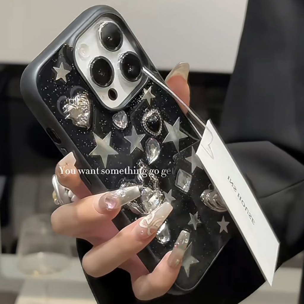 Ốp Điện Thoại Epoxy Màu Đen Chống Rơi Ba Chiều Cho Apple Iphone 14promax 13 11 14pro 13pro 14