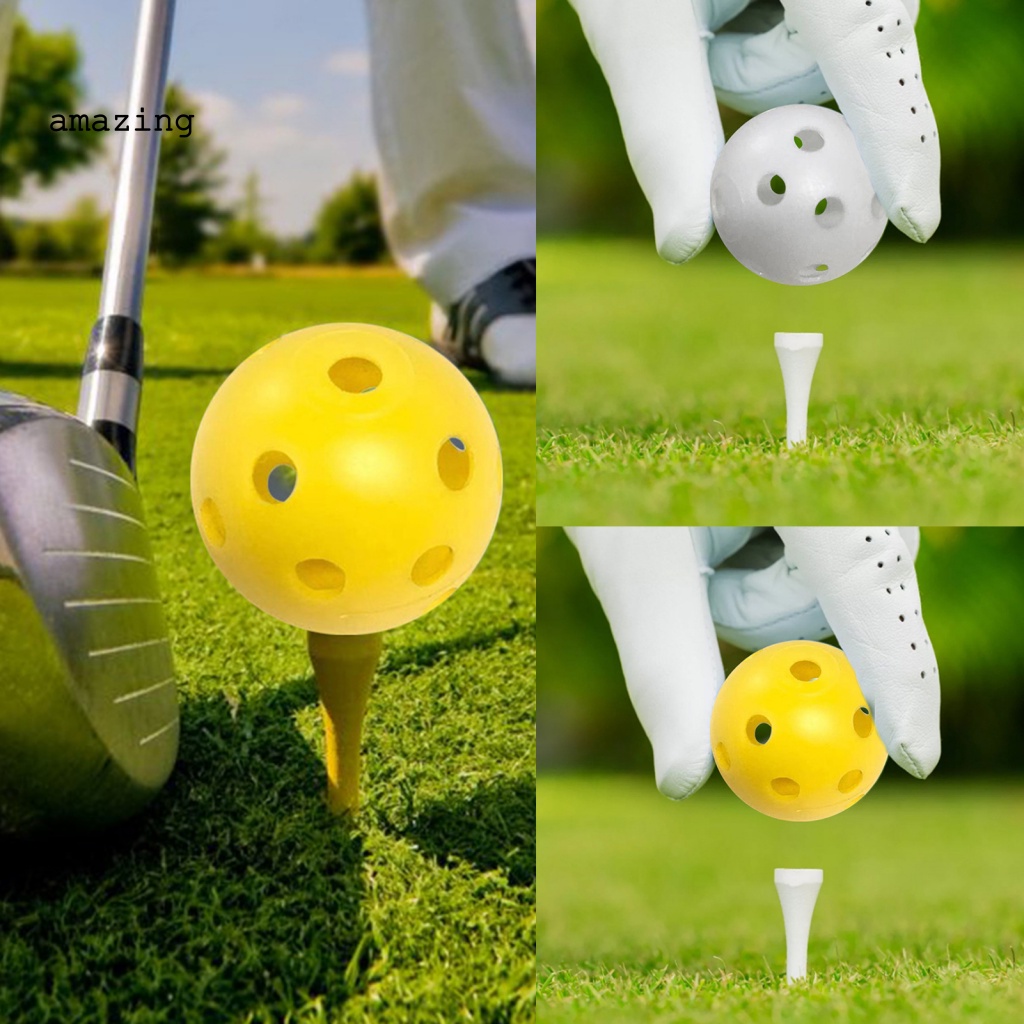 Bộ 10 Bóng Golf Nhựa Rỗng Thay Thế Bắt Mắt Dùng Trong Nhà