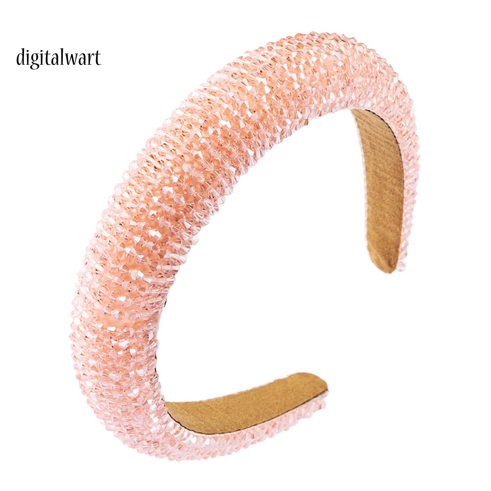 Kỹ Thuật Số| Băng Đô Cài Tóc Bản Rộng Bằng Xốp Giả Pha Lê Sáng Bóng Sành Điệu Cho Nữ