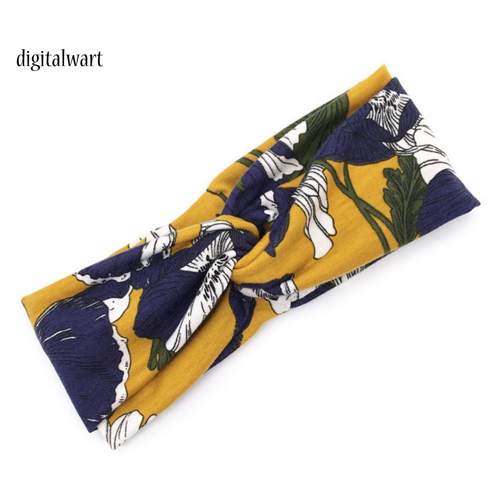 Kỹ Thuật Số| Băng Đô Cài Tóc Bản Rộng Co Giãn In Họa Tiết Hoa Xinh Xắn Thời Trang Cho Nữ