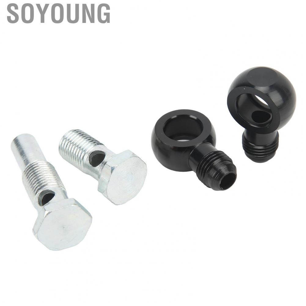 Soyoung Trans Oil Cooler Adapter  Transmission Cooler Banjo Fitting Kit AN6x1/4NPSM Antirust High Hardness 90 Degree  for 4L80E Transmissions