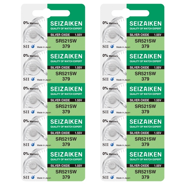 [CHÍNH HÃNG] Pin Seizaiken SII 379 SR521SW dành cho đồng hồ dùng pin 379 / SR521SW / LR521W / AG0 (Made in Japan)