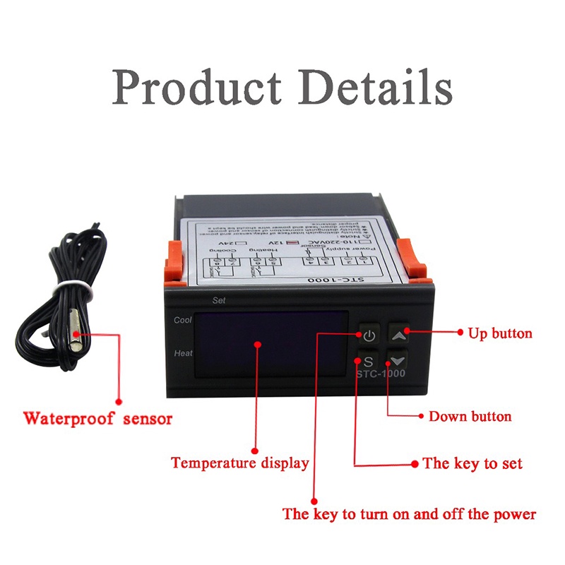 Bộ điều khiển nhiệt độ máy ấp trứng STC-1000 AC220V 1500W