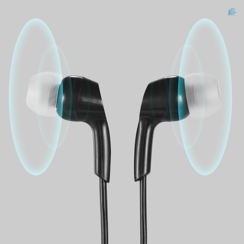 Tai Nghe Nhét Tai Có Dây 3.5mm Màu Đen Dành Cho Điện Thoại Thông Minh / Máy Tính Bảng / Laptop