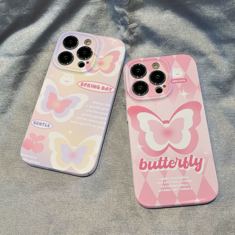 Ốp Điện Thoại Họa Tiết Bươm Bướm Màu Gradient Thời Trang Cho Iphone Promax1114 xr 8 137iPhone12xs plus FL2Q