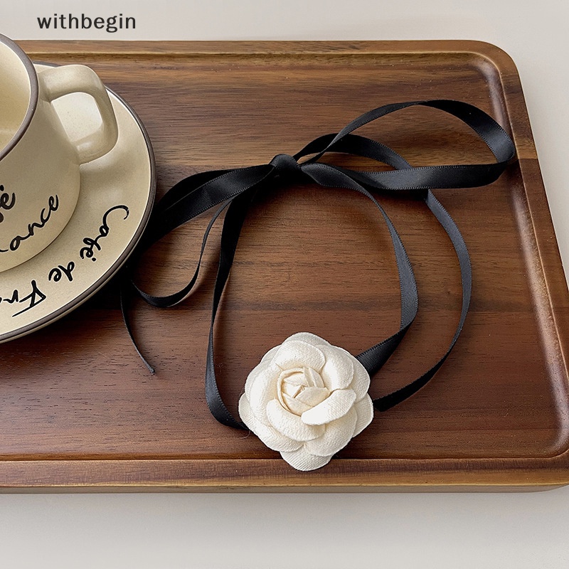 Vòng Cổ Choker Thắt Nơ Họa Tiết Hoa Màu Trắng Thời Trang Cho Nữ