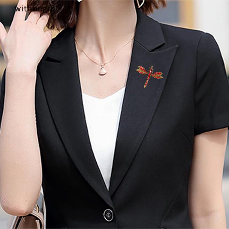 Ghim Cài Áo Hình Chuồn Chuồn Đính Đá Bằng Hợp Kim Phong Cách Hoàng Gia Cổ Điển