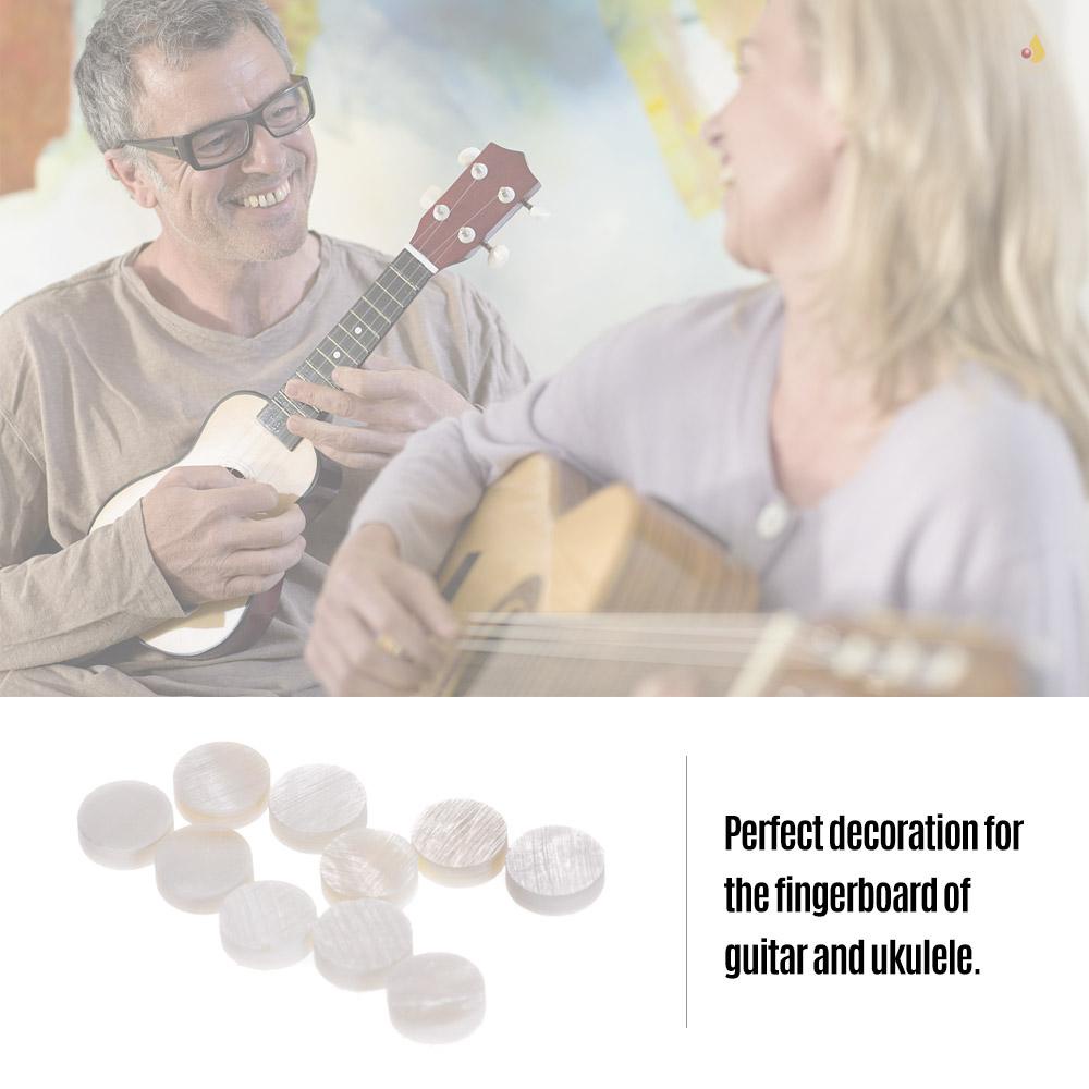 Set 10 Vỏ Bọc Bảng Phím Đàn Đường Kính 6mm Họa Tiết Chấm Bi Màu Trắng Đính Ngọc Trai