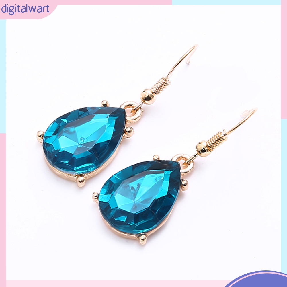 Set 2 Vòng cổ Và Bông Tai Giọt Nước Đính Đá Thời Trang