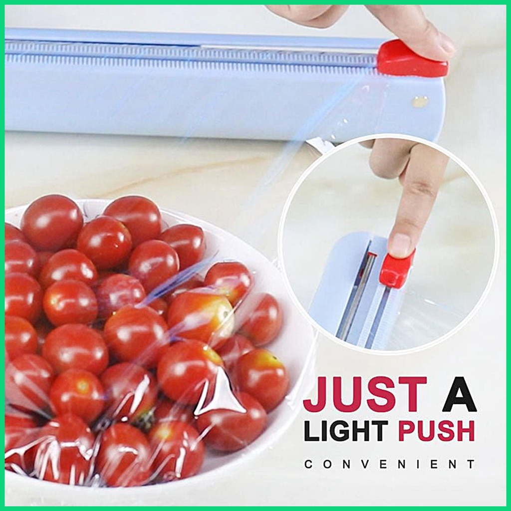 Cuộn Màng Bọc Thực Phẩm 2 Trong 1 Bằng Lá Nhôm Có Thể Nạp Lại Kèm Giá Đỡ Trượt Tiện Dụng