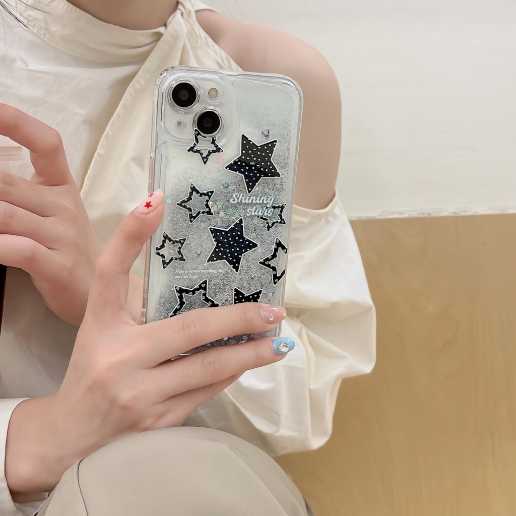 Ốp Điện Thoại TPU Mềm Trong Suốt Phối Kim Tuyến Nước Chống Rơi Cho iPhone11 12 13 14 Pro Max