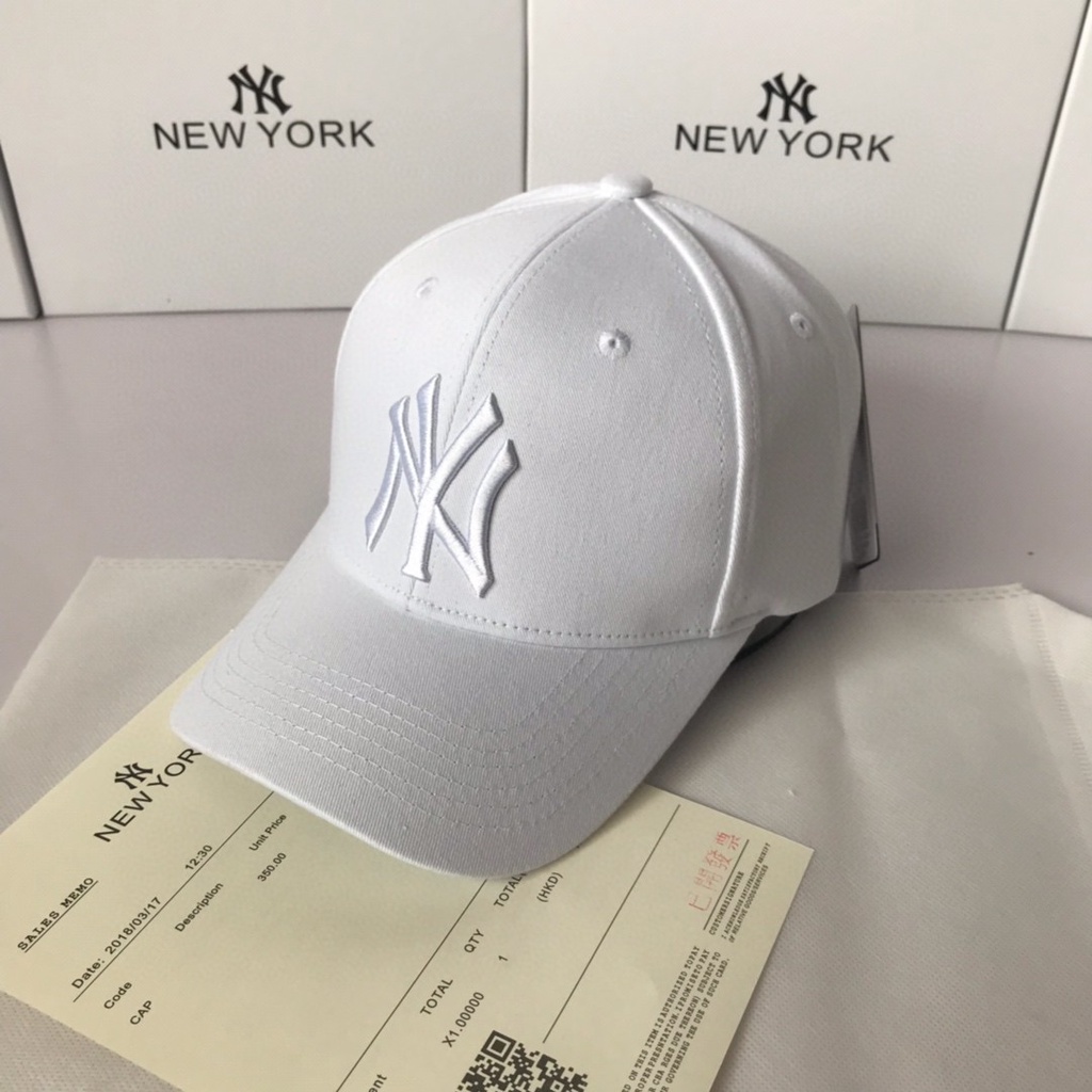 Mũ Lưỡi Trai Cotton Thêu Chữ NY Màu Đen Phong Cách Hip Hop Thời Trang Mùa Hè Cho Nam Và Nữ