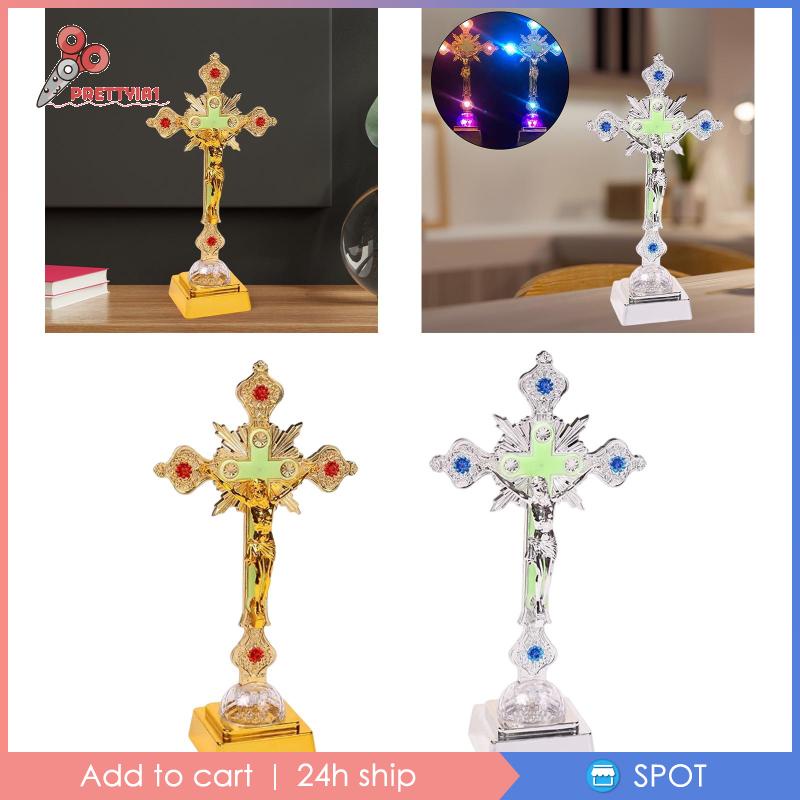 [Prettyia1] Đèn Ngủ Cầu Nguyện Hình Tượng Chúa Jesus 3D