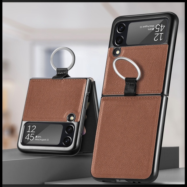 Ốp Điện Thoại Da Dạng Gập Phối Vòng Đỡ Bảo Vệ Màn Hình Cho Zevaret 5g