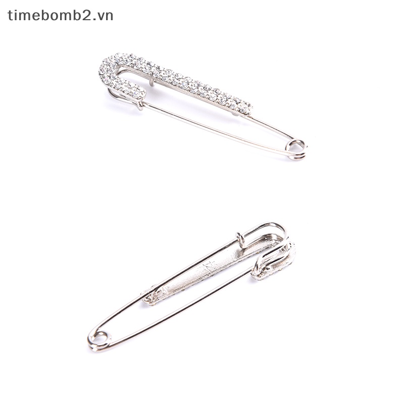 {Timebomb} Bộ 2 Ghim Cài Khăn Choàng Đính Đá Pha Lê Tinh Tế Quyến Rũ