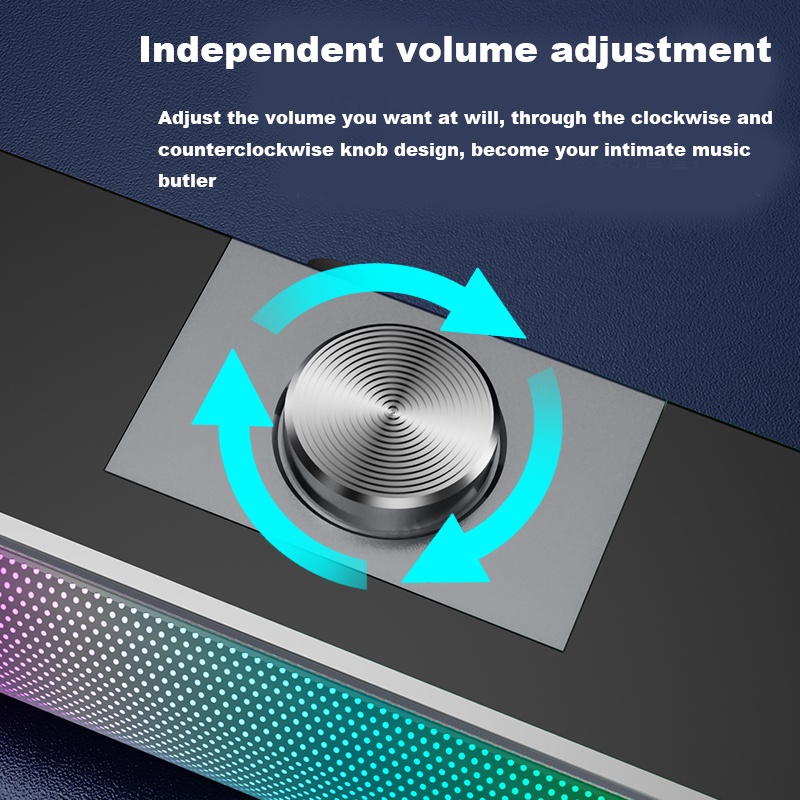 Loa Âm Thanh Vòm Siêu Trầm Có Đèn LED Kết Nối Bluetooth USB Cho PC Laptop Điện Thoại Máy Tính Bảng MP3