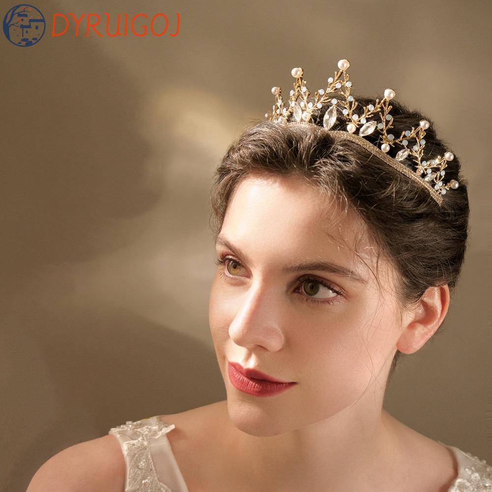 Vương Miện Cô Dâu Thiết Kế Thanh Lịch Sang Trọng|Phụ Kiện Trang Trí Phong Cách Hàn Quốc