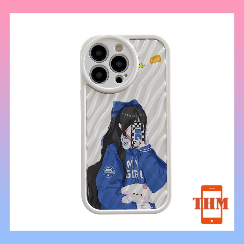 Ốp lưng iphone Cô gái làm hết sức mình, làn sóng nước, vỏ mềm silica gel chống rơi trắng Cho Iphone 6 / 6S / 6splus / se / 7 / 7plus / 8 / 8plus / X / xs / xsmax / 11 / 12 / 13 / 14 / Plus / Pro / Pro Max-301