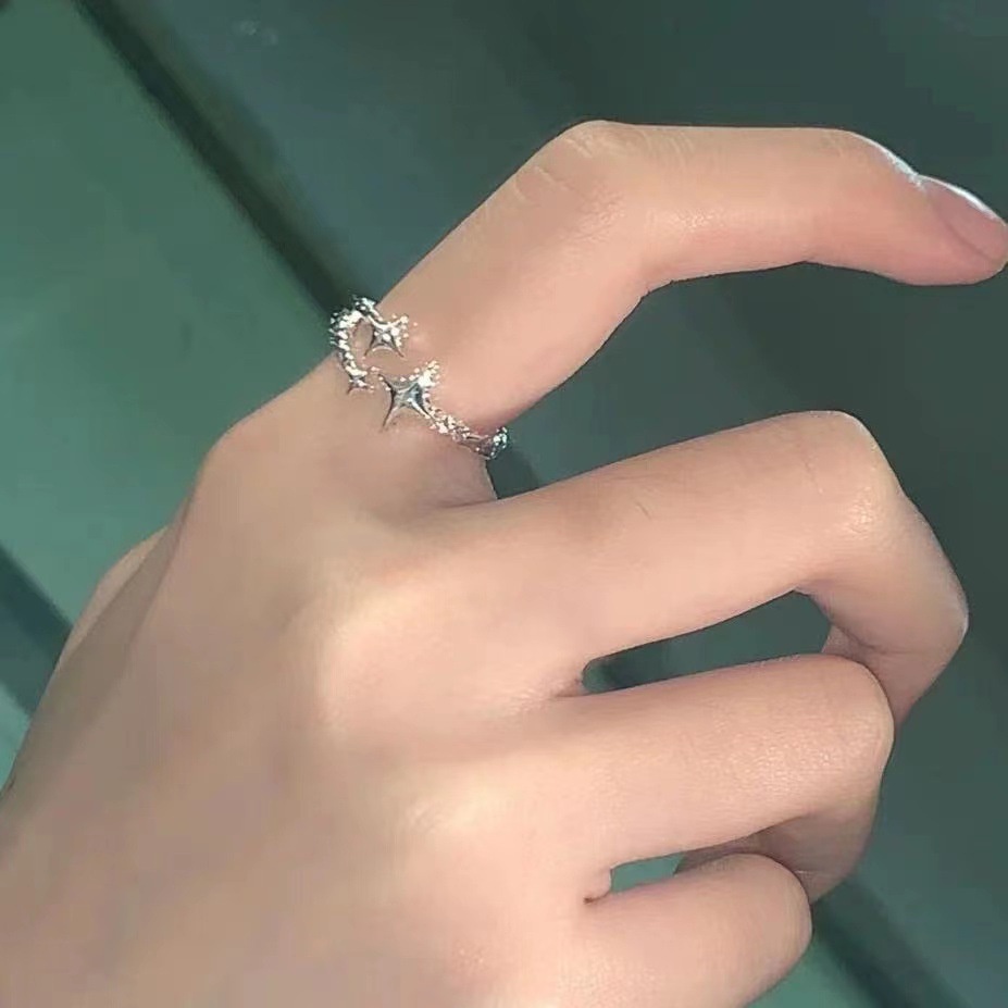 Nhẫn Hở Hình Ngôi Sao Có Thể Điều Chỉnh Kích Cỡ Dành Cho Bạn Gái Và Bạn Thân
