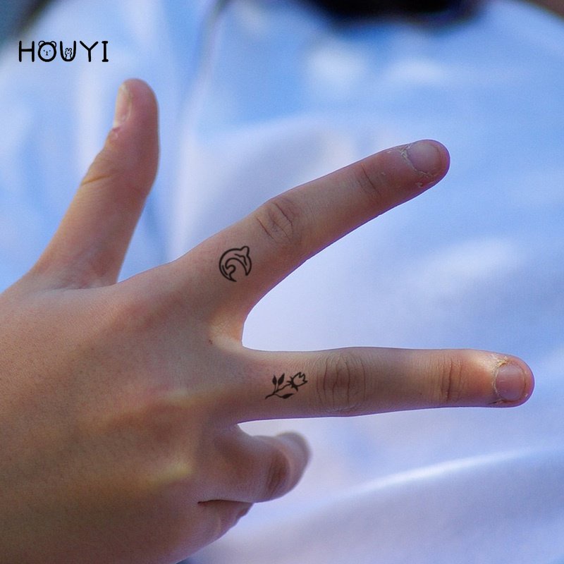 Hình Xăm Dán Tạm Thời Họa Tiết Ngôi Sao / Mặt Cười / Trái Tim / Hoa Đơn Giản Chống Thấ