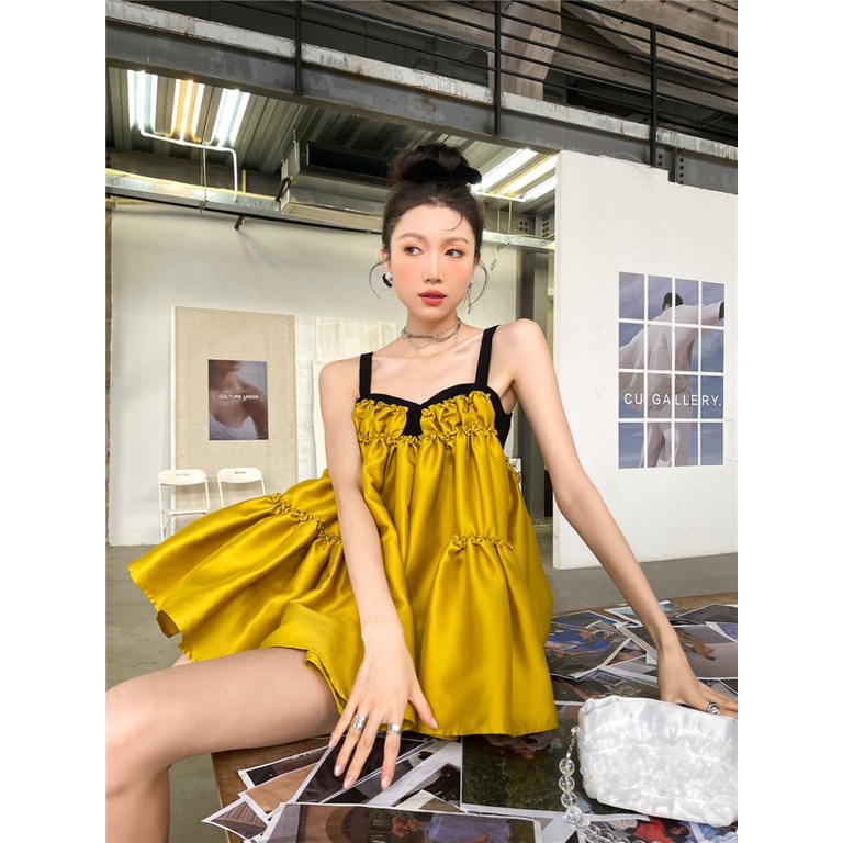 Đầm Ngắn Hai Dây Dáng Ôm Phong Cách Pháp Thời Trang Mùa Hè Hàng Mới Dành Cho Bạn Nữ @ -