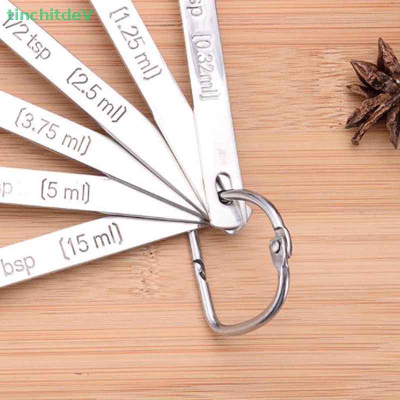 Set 6 Muỗng Đo Lường Bằng Thép Không Gỉ Tiện Dụng Khi Làm Bánh / Pha Cà Phê