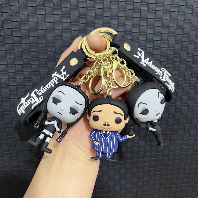 Mới Móc Khóa Nhựa PVC Adams Family Hình Nhân Vật Wednesday Dễ Thương