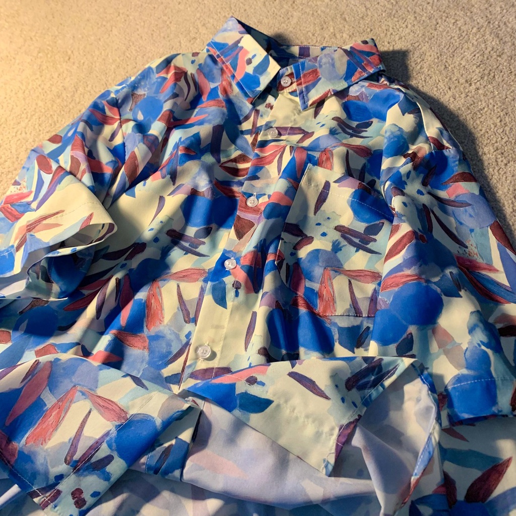 NRVP Áo Sơ Mi Nữ Ngắn Tay In Họa Tiết Độc Đáo Phong Cách Hàn Quốc Mới