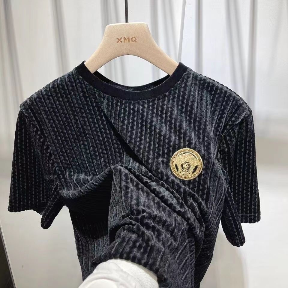 Áo polo Ngắn Tay Vải Nhung Thời Trang Mới Cho Nam