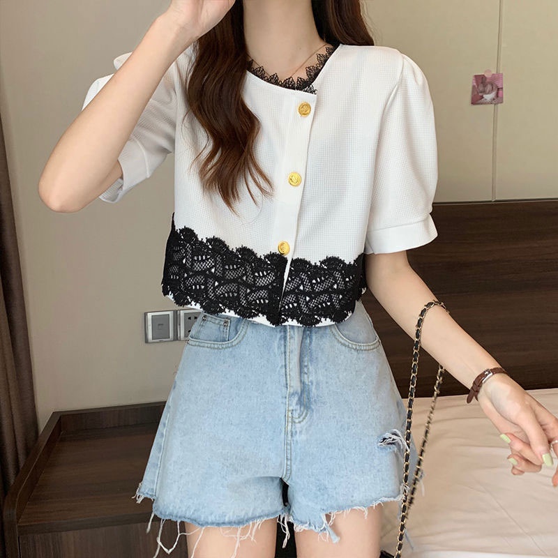 Áo khoác XINLANYASHE tay ngắn phong cách Pháp cổ điển thời trang 2023 dành cho nữ