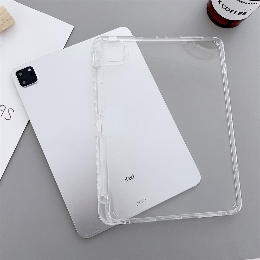 Ốp Máy Tính Bảng Bằng PC Trong Suốt Có Ngăn Đựng Bút Cho iPad 9th 10th Gen9 10.2 Air 5 4 3 2 7th 8th Pro 11 M2 12.9 10.5