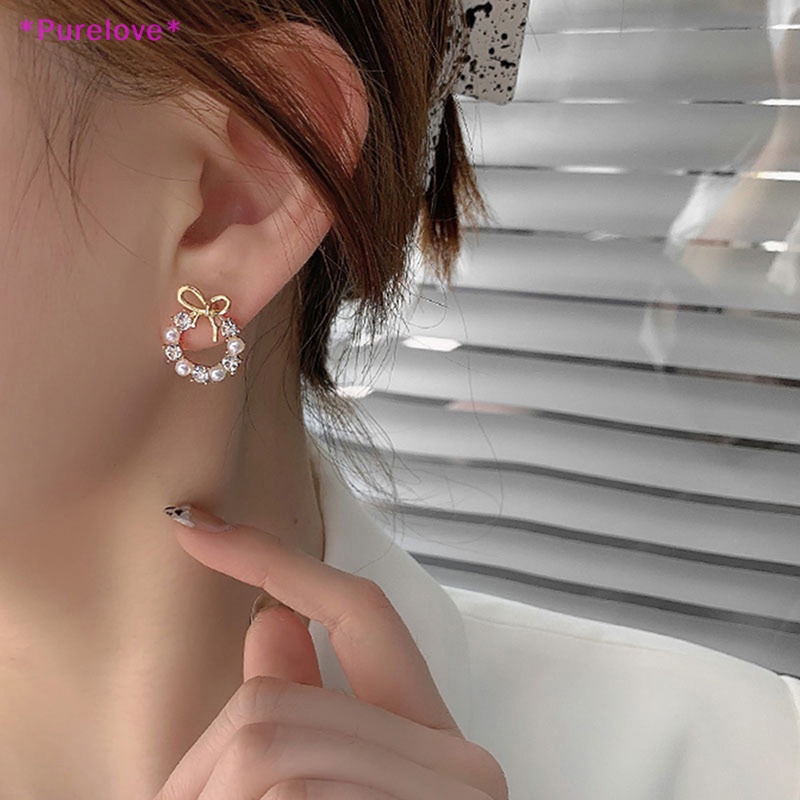 Khuyên Tai Đính Ngọc Trai Giả Bằng Kim Loại Thanh Lịch Dành Cho Nữ Mới