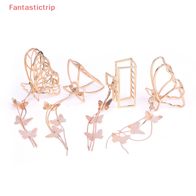 Kẹp Tóc Hình Bướm Lớn Đính Ngọc Trai Phong Cách Vintage Thanh Lịch