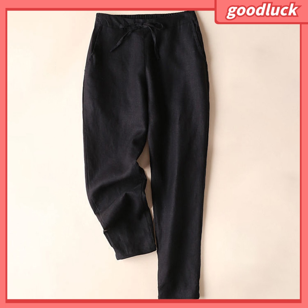 Quần Harem Dây Rút Dài Dáng Rộng Thoải Mái Dễ Phối Đồ Mặc Hàng Ngày Cho Nữ