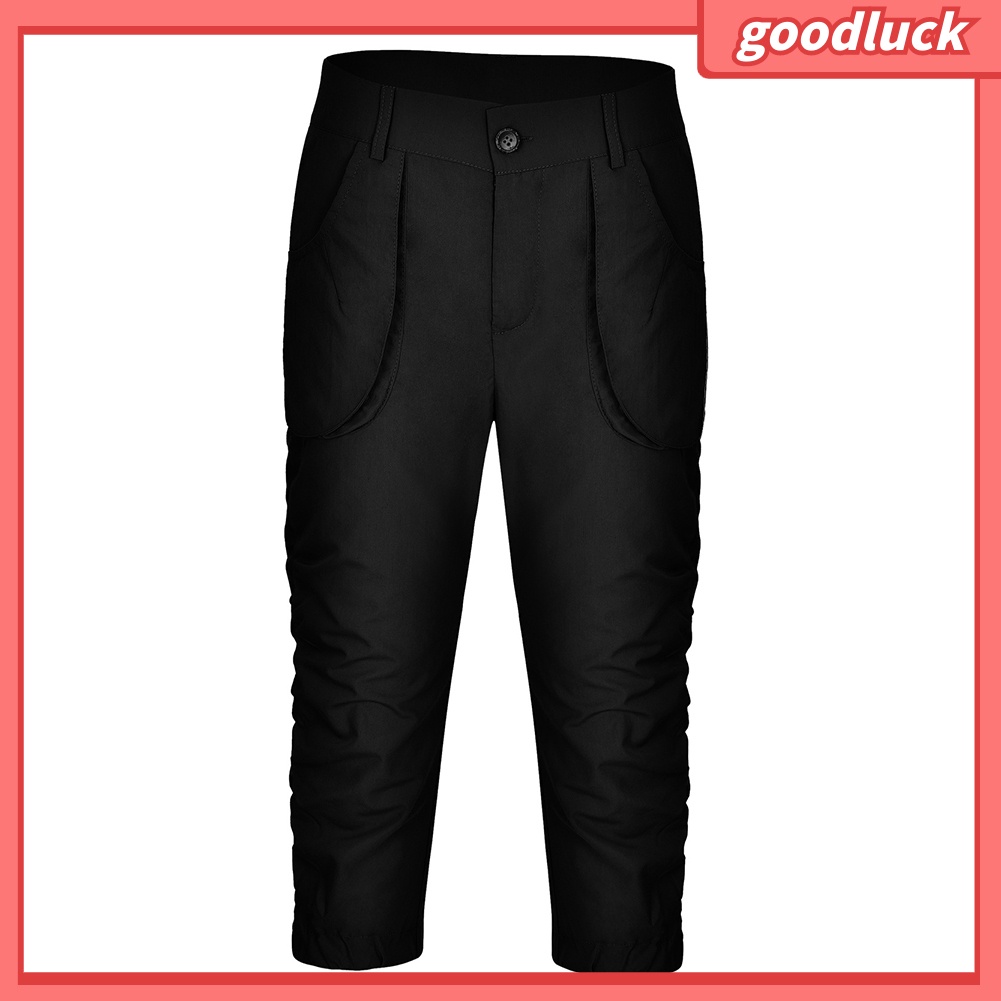 Quần Harem 3 / 4 Lưng Cao Màu Trơn Có Túi Thời Trang Mùa Hè Cho Nữ