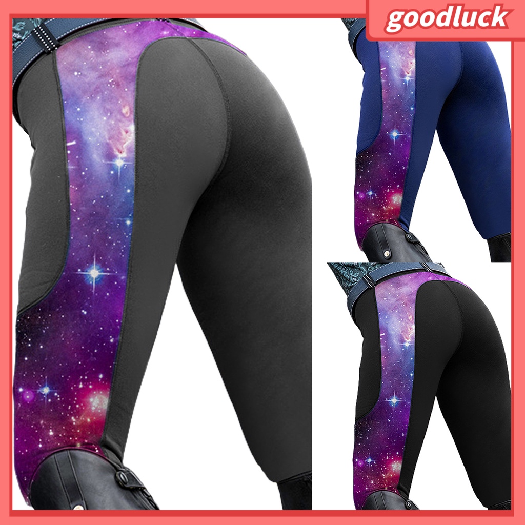 [ULK] Quần Dài Dáng Ôm Lưng Cao Họa Tiết Bầu Trời Sao Cưỡi Ngựa Thời Trang Cho Nữ