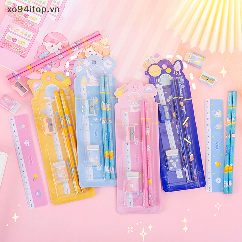 1 Set Bút Chì Họa Tiết Hoạt Hình Dễ Thương Dành Cho Học Sinh