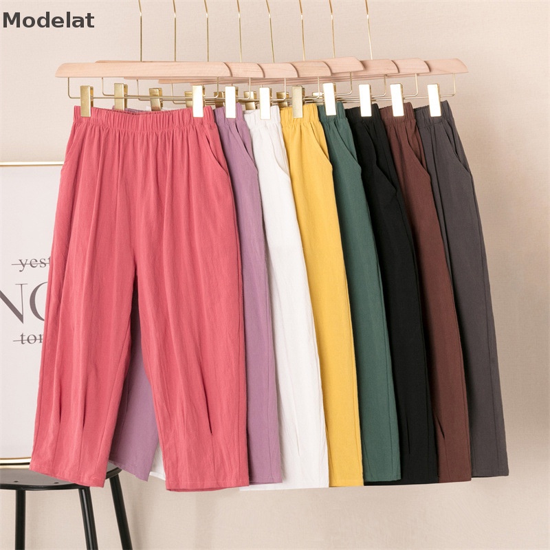 Mfc Quần Cotton Lanh Mỏng Lưng Cao Dáng Rộng Thời Trang Thường Ngày Cho Nữ