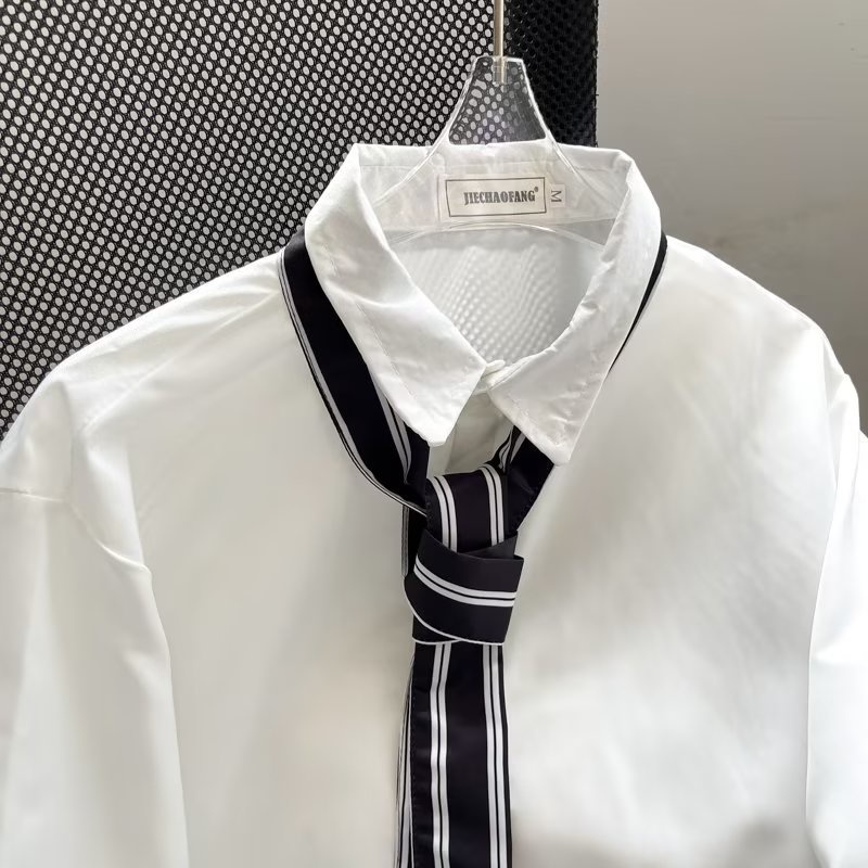 Áo Sơ Mi Ngắn Tay Màu Trơn Thời Trang Mùa Hè Hàn Quốc Dành Cho Nam