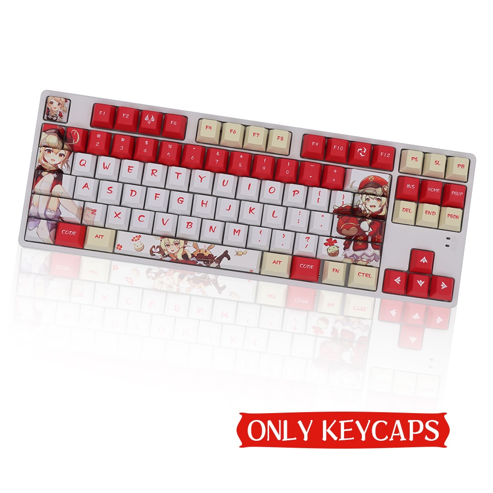Genshin Impact Klee Pbt Cherry Profile Material Keycaps Bàn Phím Cơ 138 Phím 61 87 104 108 Chất Lượng Cao