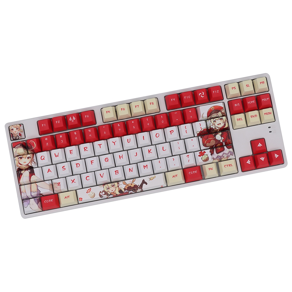 Genshin Impact Klee Pbt Cherry Profile Material Keycaps Bàn Phím Cơ 138 Phím 61 87 104 108 Chất Lượng Cao