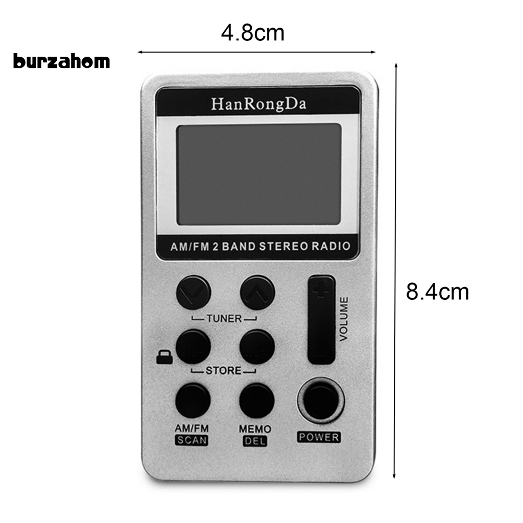 Radio Kỹ Thuật Số Băng Tần Kép Bur HRD-103 Màn Hình LCD 1.5 Inch Mini Di Động Có Thể Sạc Lại Cho Mọi Lứa Tuổi
