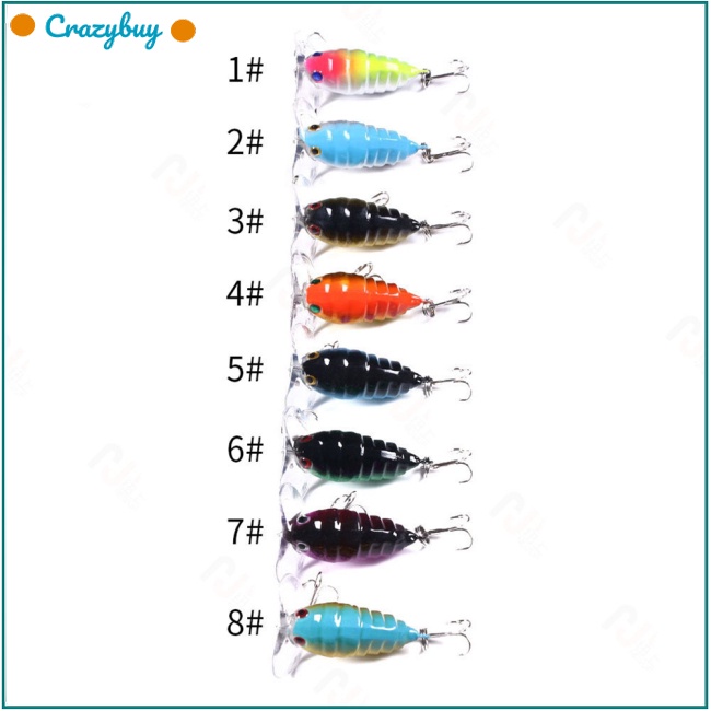 Cr Mồi Câu Cá Giả Hình Côn Trùng Nhiều Màu Sắc 4.4g Dài 4cm