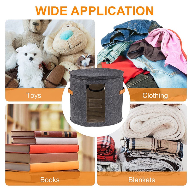 Hộp Tròn Đựng Mũ / Đồ Chơi / Thú Nhồi Bông Có Nắp Gấp Gọn Tiện Lợi