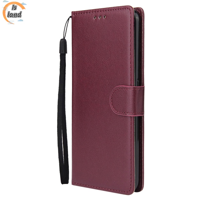 Bao Da Điện Thoại PU Dạng Ví Có 3 Ngăn Đựng Thẻ Và Khóa Cài Cho OPPO F11 pro