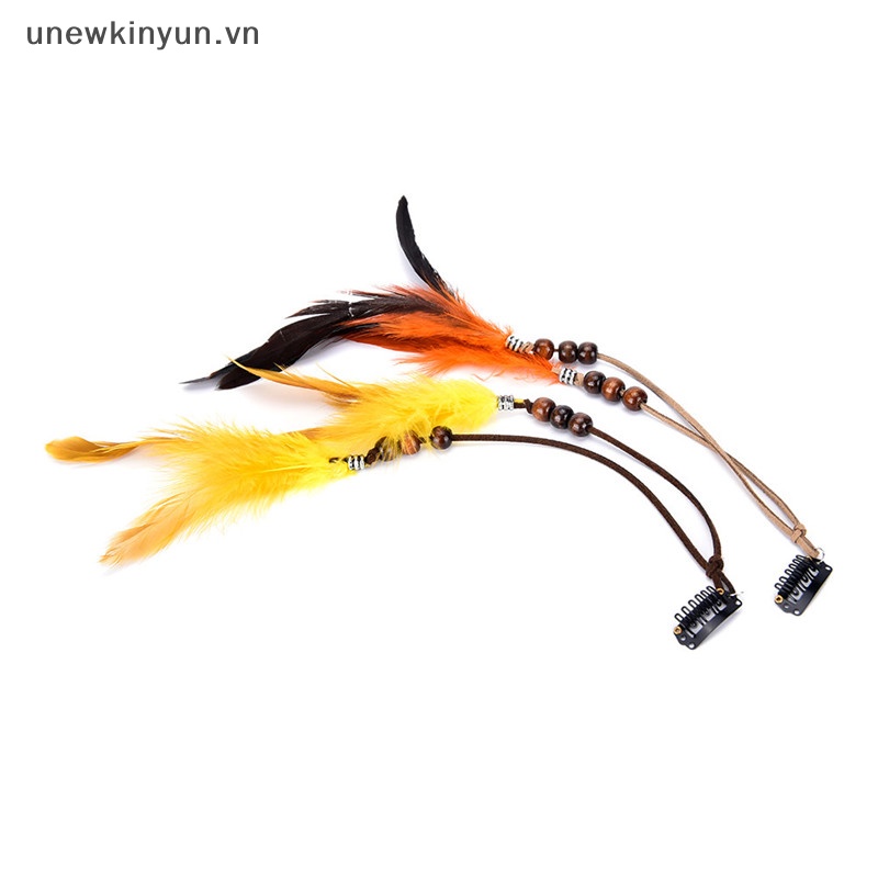 Kẹp Tóc Đính Lông Vũ Tua Rua Phong Cách Ấn Độ Thời Trang