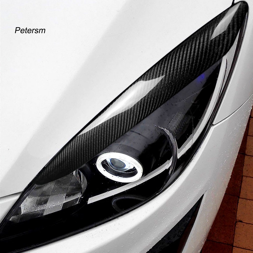 Bộ 2 Miếng Dán Viền Đèn Pha Bằng Sợi Carbon PP Cho Mazda 3 2010-2013 M3