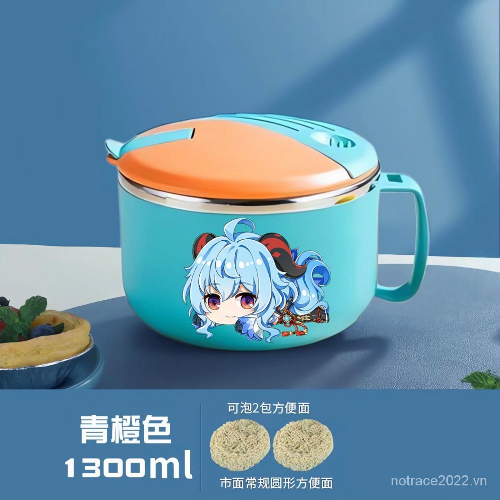 ★Genshin Impact★Kazuha & Scaramouche Bát Ăn Mì Hai Chiều Bằng Thép Không Gỉ Hai Chiều Cho Trò Chơi Merchandise