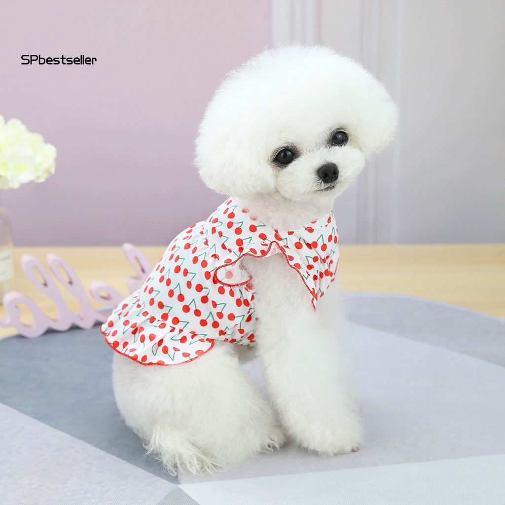 Spbestsellkr Đầm Hóa Trang Công Chúa Nhỏ Co Giãn Tốt In Họa Tiết Hoa Mùa Hè Cho Cún Cưng