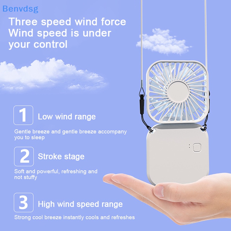 Quạt USB Mini Đeo Cổ Yên Tĩnh Có Thể Gấp Gọn Tiện Dụng